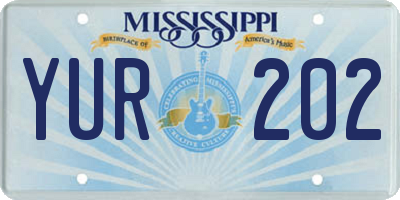 MS license plate YUR202
