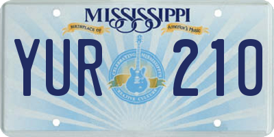MS license plate YUR210