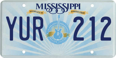 MS license plate YUR212