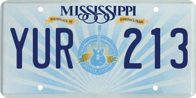 MS license plate YUR213