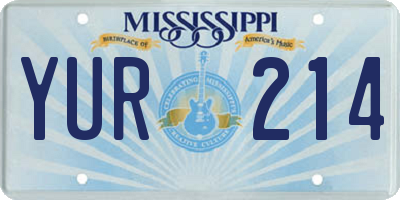 MS license plate YUR214