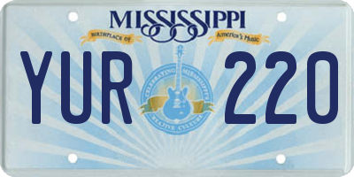 MS license plate YUR220