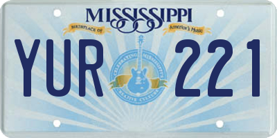 MS license plate YUR221