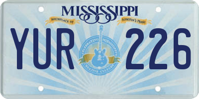 MS license plate YUR226