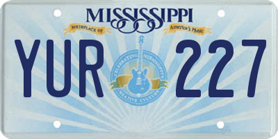 MS license plate YUR227