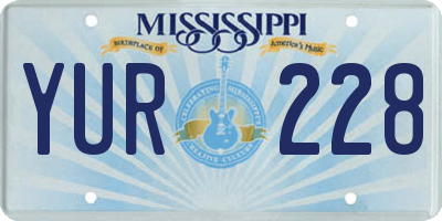 MS license plate YUR228