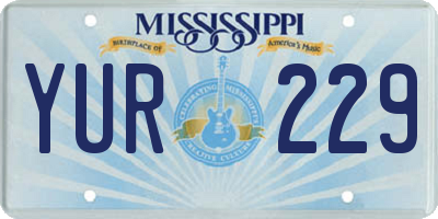 MS license plate YUR229