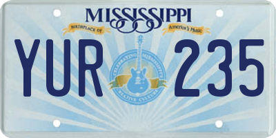 MS license plate YUR235