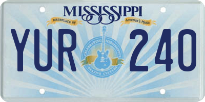 MS license plate YUR240