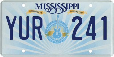 MS license plate YUR241