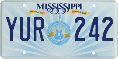MS license plate YUR242