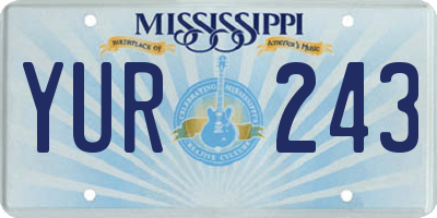 MS license plate YUR243