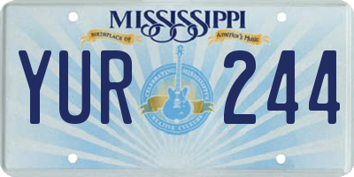 MS license plate YUR244