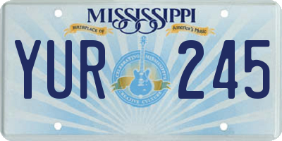 MS license plate YUR245