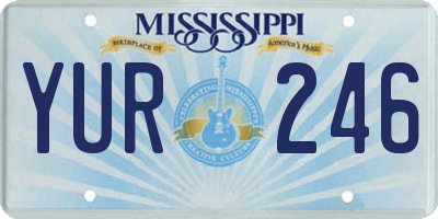 MS license plate YUR246