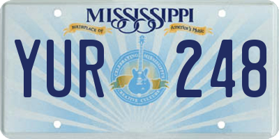 MS license plate YUR248