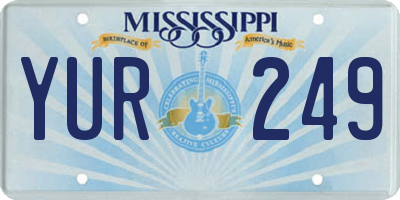 MS license plate YUR249