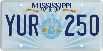 MS license plate YUR250