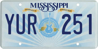 MS license plate YUR251