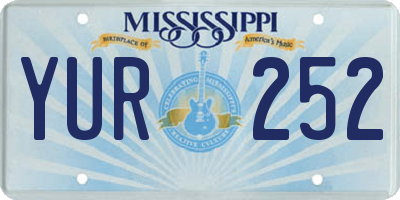 MS license plate YUR252