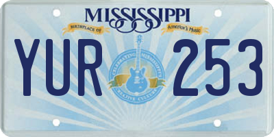 MS license plate YUR253
