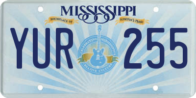 MS license plate YUR255