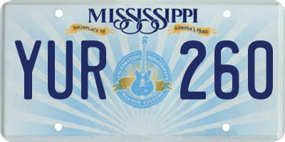 MS license plate YUR260