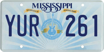 MS license plate YUR261