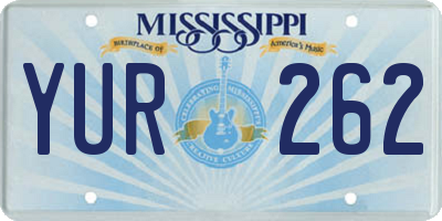 MS license plate YUR262