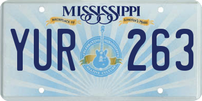 MS license plate YUR263