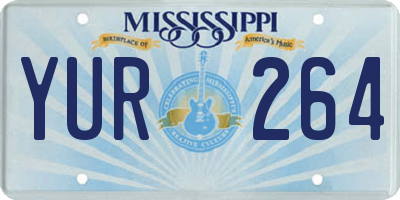 MS license plate YUR264