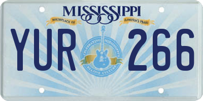 MS license plate YUR266