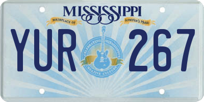 MS license plate YUR267