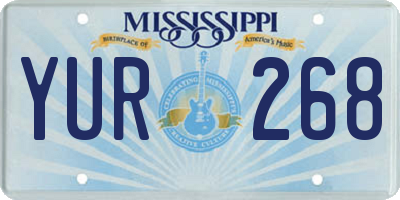 MS license plate YUR268