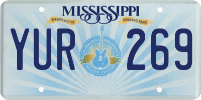 MS license plate YUR269