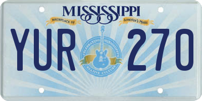 MS license plate YUR270