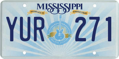 MS license plate YUR271