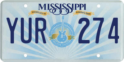 MS license plate YUR274