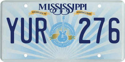 MS license plate YUR276