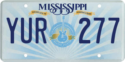 MS license plate YUR277