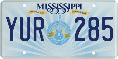 MS license plate YUR285
