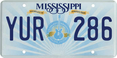MS license plate YUR286