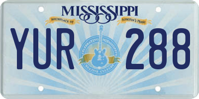 MS license plate YUR288