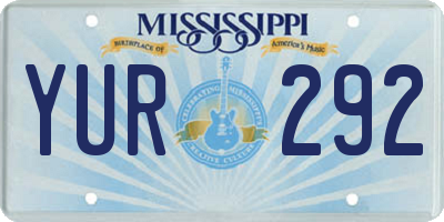 MS license plate YUR292
