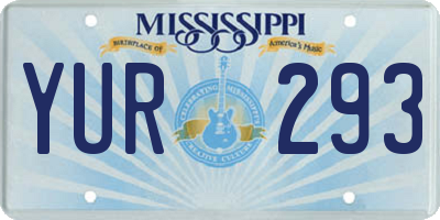 MS license plate YUR293