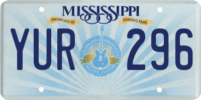 MS license plate YUR296