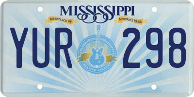 MS license plate YUR298