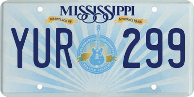 MS license plate YUR299