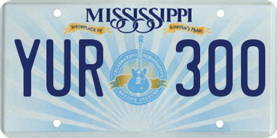MS license plate YUR300
