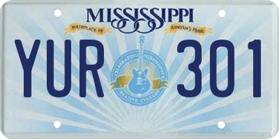 MS license plate YUR301